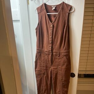 Rust colored Duluth Trading Co Firehose Button-Front Jumpsuit size 6